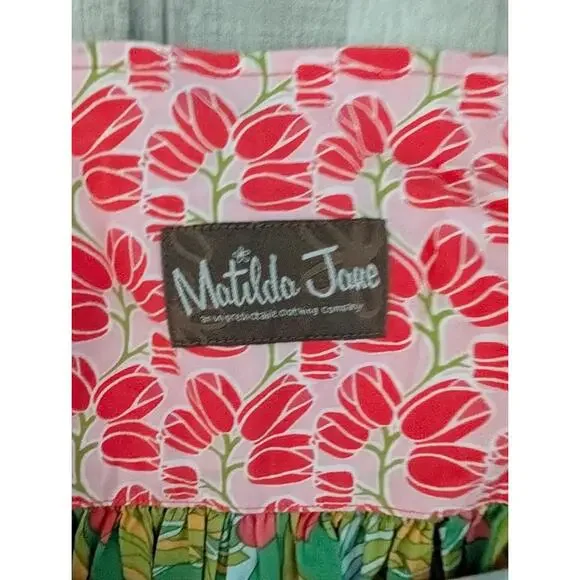 Matilda Jane Meadow Sweet Ellie Strawberry Knotted Tiered Tunic Dress, 6Y (Z3) - Picture 6 of 7